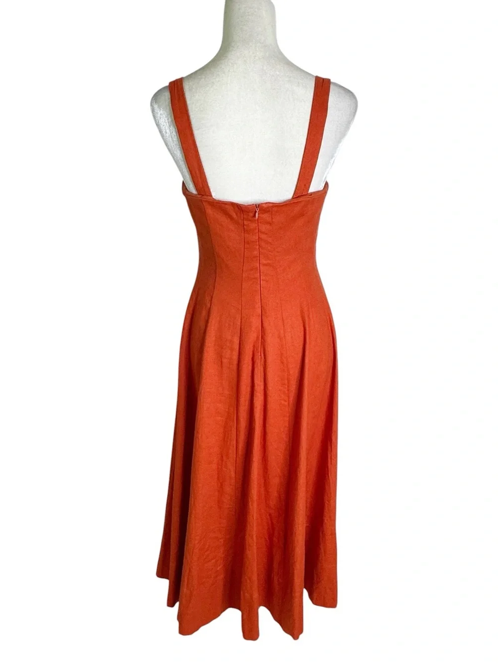 NWT Christian Lacroix Linen Blend Square Neckline Midi Dress Size 6 - Picture 6 of 9
